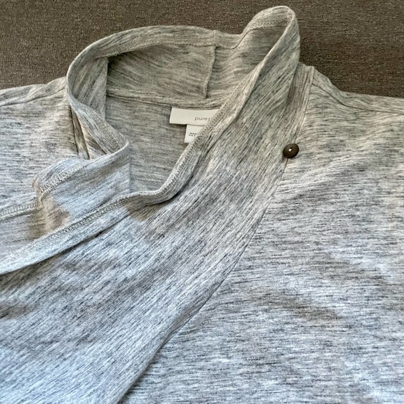 Pure Jill Gray Open Front Water-fall Knit Cardigan Size S - Picture 6 of 12